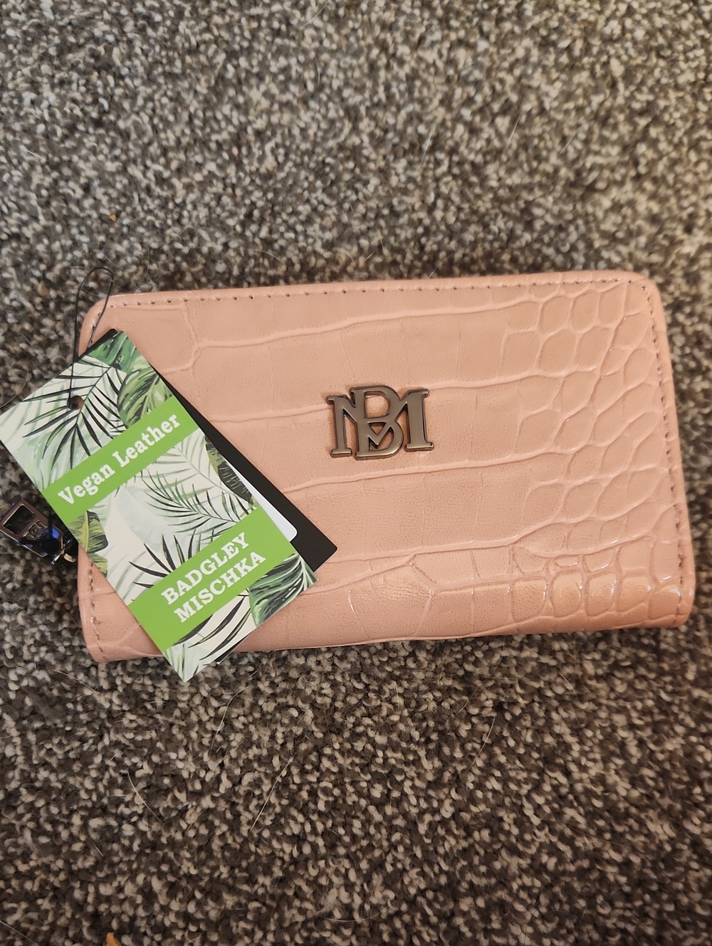 NWT Badgley Mischka Croco Coin Purse - Blush Color